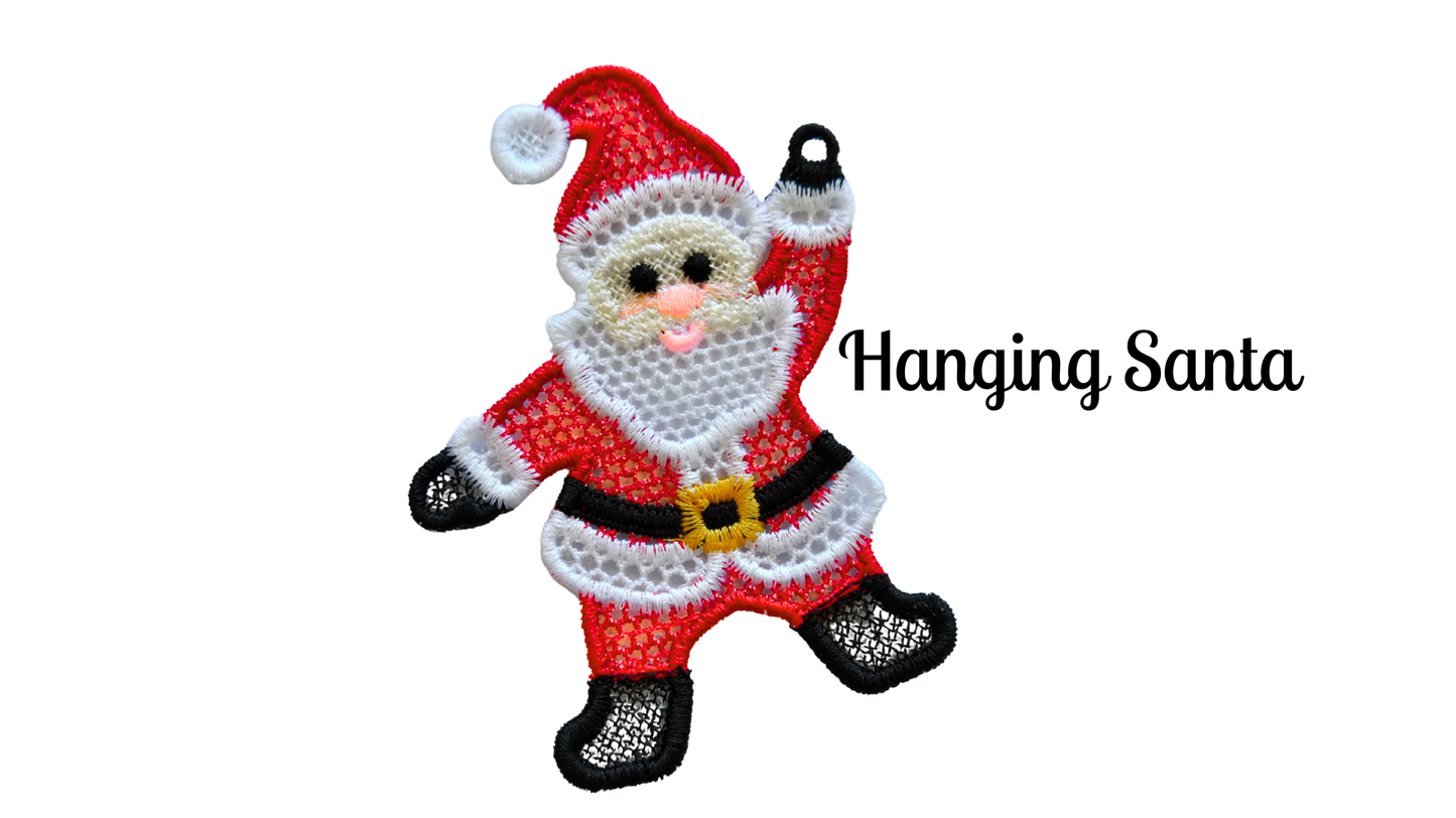 Hanging Lace Santa Christmas Decoration