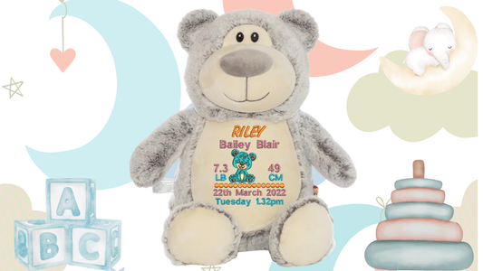 Cubbyford the Memory bear- Grey