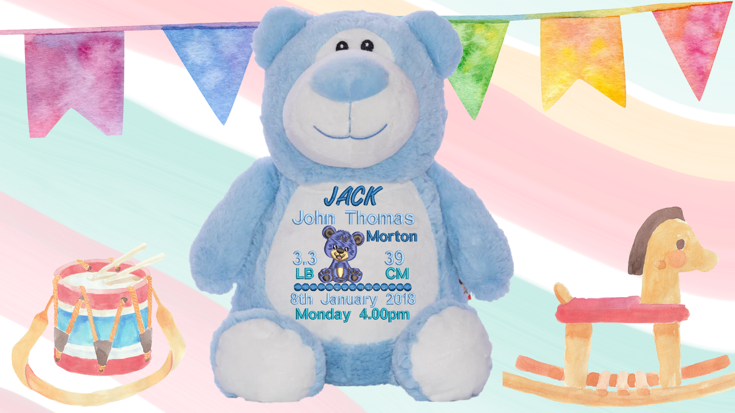 Cubbyford the Memory bear- Blue