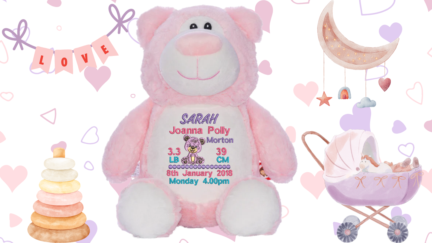 Cubbyford the Memory bear- Pink