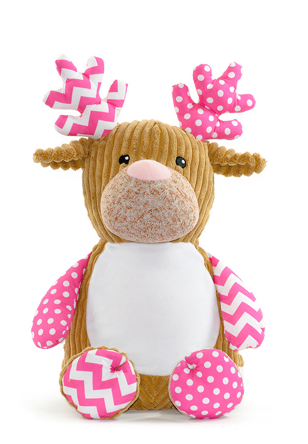 Pink Reindeer Memory Bear