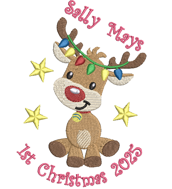 Pink Reindeer Memory Bear